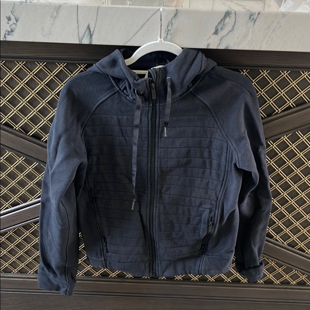 Black hooded sweatshirt